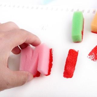 海綿 海綿拓印印章 數字繪畫海綿刷 塗鴉 拓印 印章 數字圖案海綿印章 幼兒繪畫教具-細節圖7