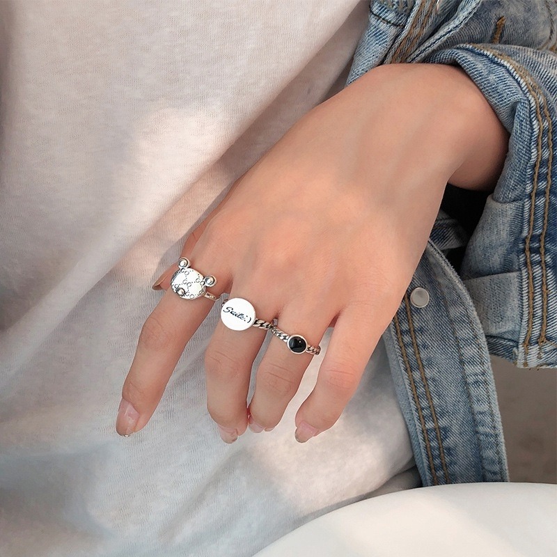 【ST🍓】純銀戒指 活圍 韓國ins風 設計感戒指 s925純銀戒 買就送拭銀布 限量售完為止 不易撞款-細節圖3