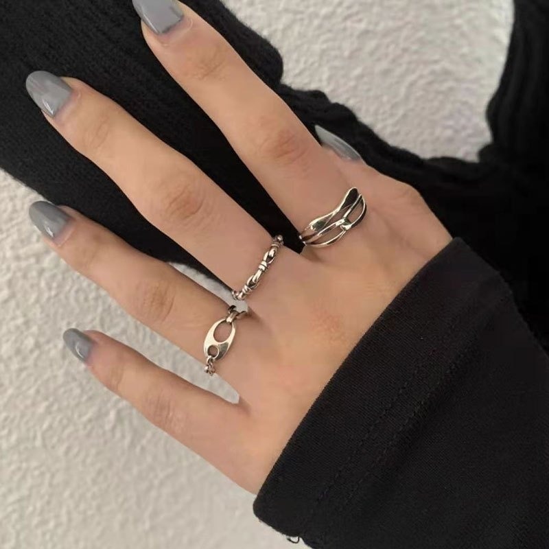 【ST🍓】純銀戒指 活圍 韓國ins風 設計感戒指 s925純銀戒 買就送拭銀布 限量售完為止 不易撞款-細節圖8