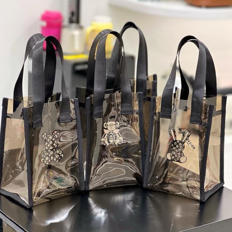 【ST🍓】台灣出貨 茶系透明小提袋 水壺提袋 保溫瓶提袋 小提袋 透明提袋 禮物袋 防水袋-細節圖2