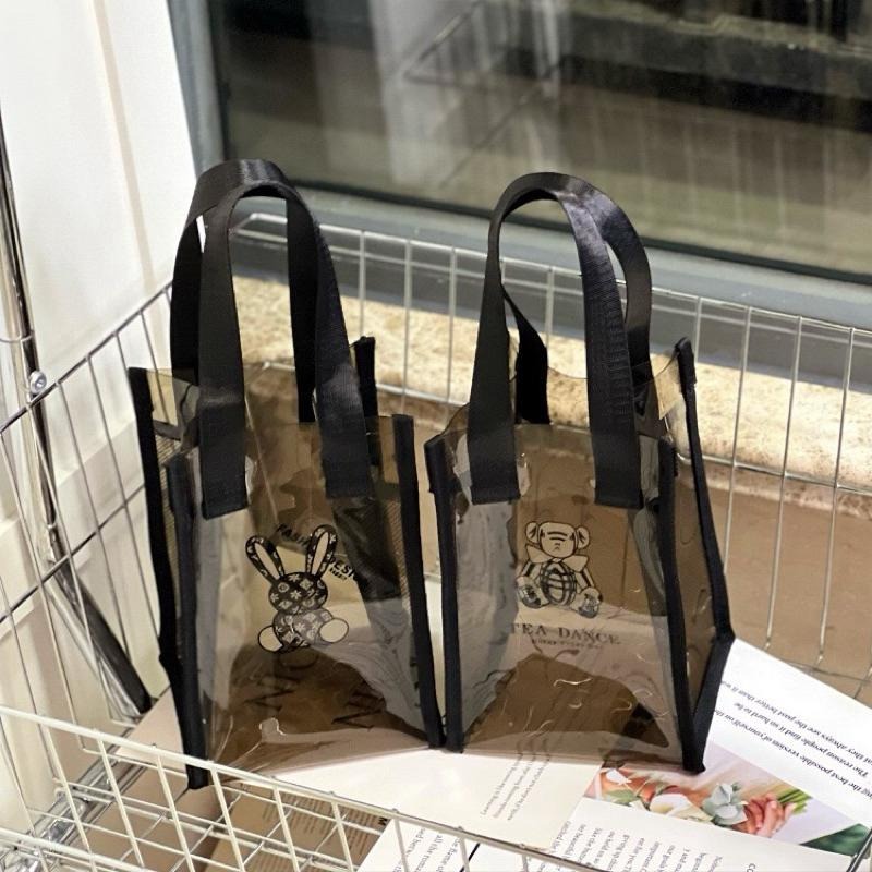 【ST🍓】台灣出貨 茶系透明小提袋 水壺提袋 保溫瓶提袋 小提袋 透明提袋 禮物袋 防水袋-細節圖3