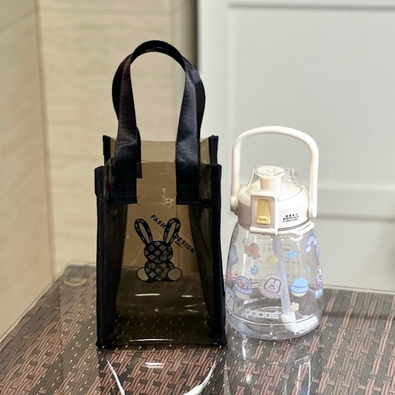 【ST🍓】台灣出貨 茶系透明小提袋 水壺提袋 保溫瓶提袋 小提袋 透明提袋 禮物袋 防水袋-細節圖5