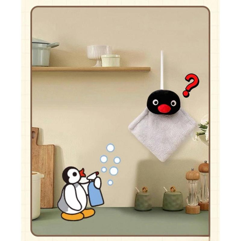 【ST🍓台南正版】Pingu 擦手巾 （送貼紙）擦手布 吸水速乾 可掛式擦手毛巾 擦手布 擦碗巾 Pingu擦手巾-細節圖7
