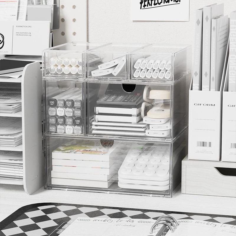 可開收據【ST🍓台南】桌面收納盒收納小抽屜 壓克力收納盒 疊加收納盒 組合收納盒 收納盒 收納抽屜 組合式抽屜收納-細節圖3