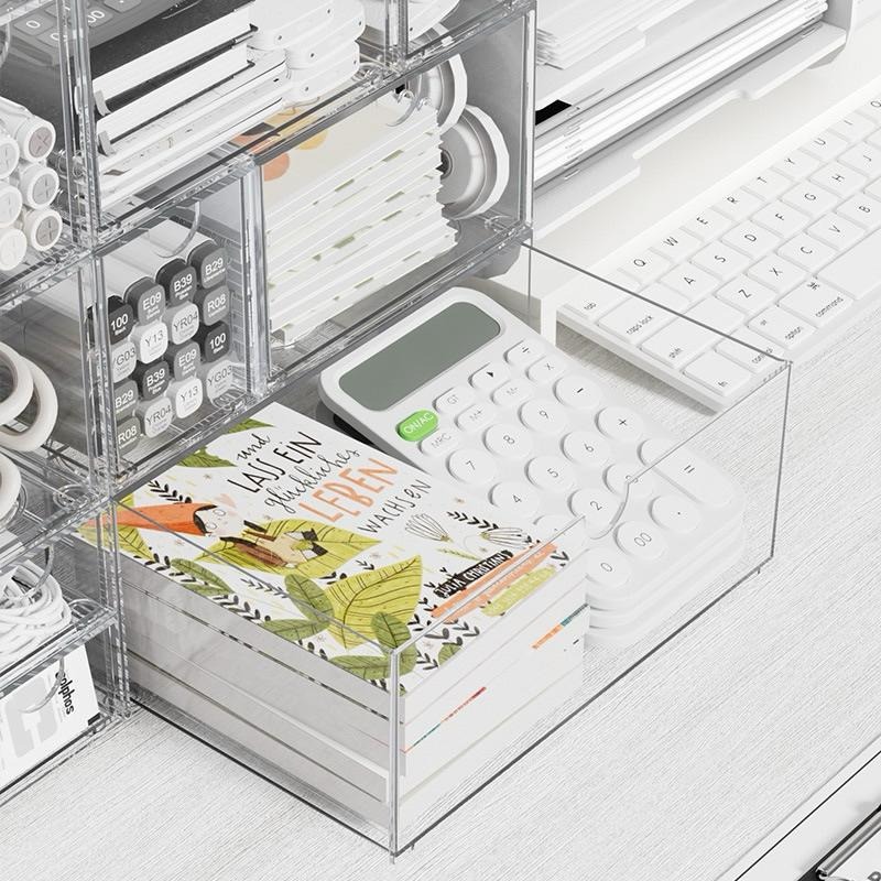 可開收據【ST🍓台南】桌面收納盒收納小抽屜 壓克力收納盒 疊加收納盒 組合收納盒 收納盒 收納抽屜 組合式抽屜收納-細節圖6