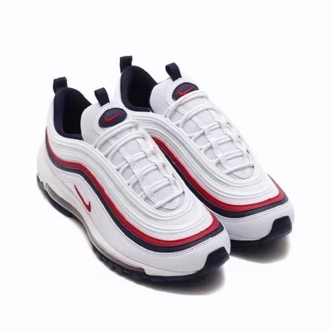 NIKE AIR MAX 97 白色 白藍紅 白彈 美國配色 氣墊 穿搭 休閒 情侶鞋 921733-102-細節圖2