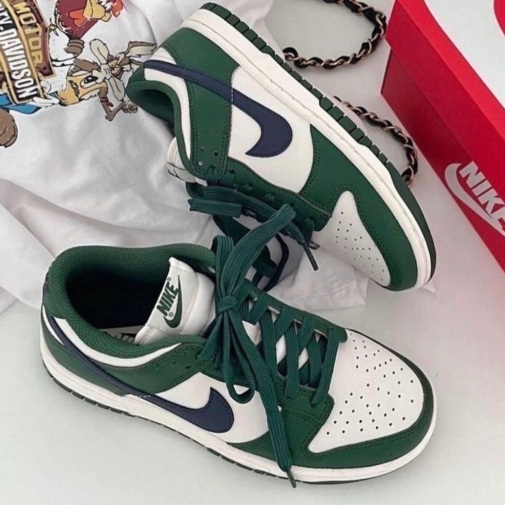 Nike Dunk Low “Gorge Green” 藍勾 白綠 午夜藍 女鞋 DD1503-300-細節圖4