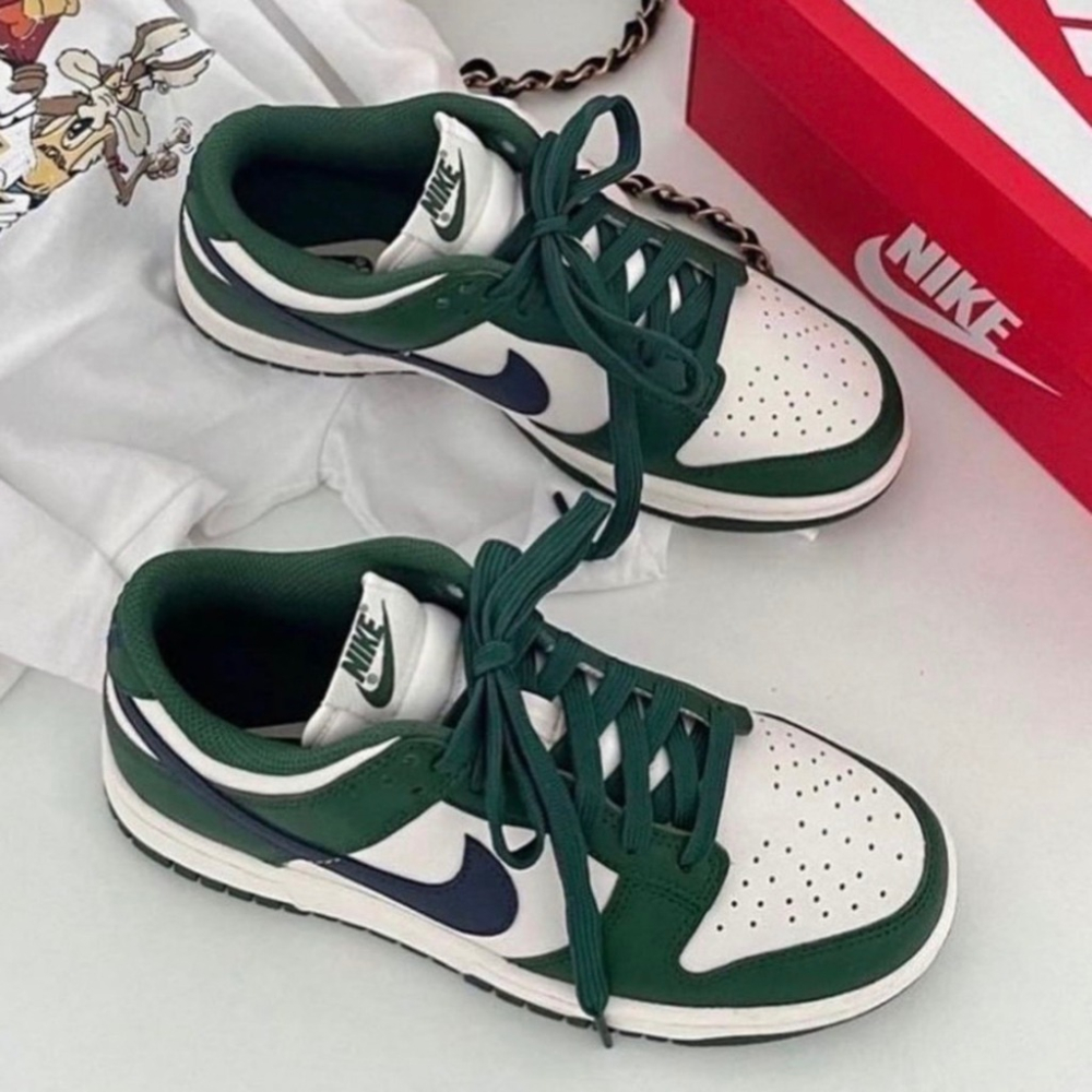 Nike Dunk Low “Gorge Green” 藍勾 白綠 午夜藍 女鞋 DD1503-300-細節圖5