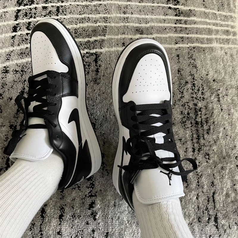 Air Jordan 1 Low Concord 黑白 熊貓 白藍 康扣 漆皮 AJ1 情侶鞋 DV1309-100-細節圖3