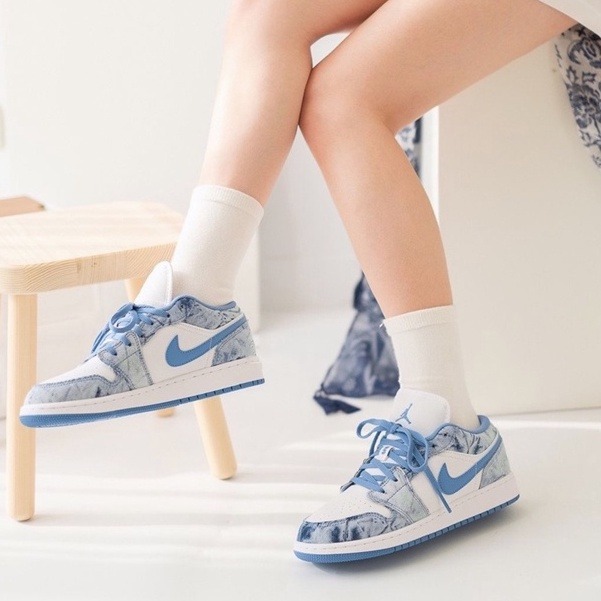 Air Jordan 1 Low Concord 黑白 熊貓 白藍 康扣 漆皮 AJ1 情侶鞋 DV1309-100-細節圖4