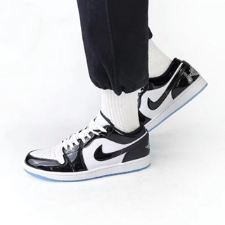 Air Jordan 1 Low Concord 黑白 熊貓 白藍 康扣 漆皮 AJ1 情侶鞋 DV1309-100-細節圖5