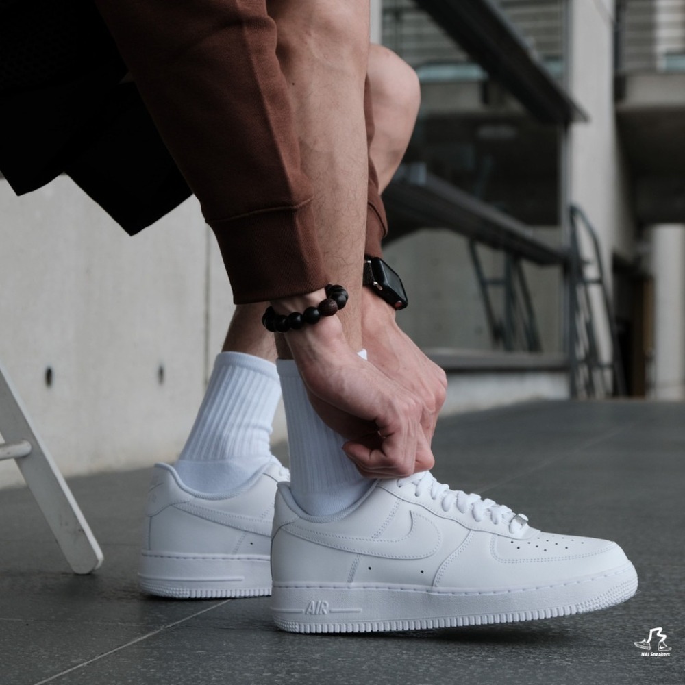 Nike Air Force 1 全白 經典款 鐵牌 CW2288-111 男女休閒運動鞋-細節圖2