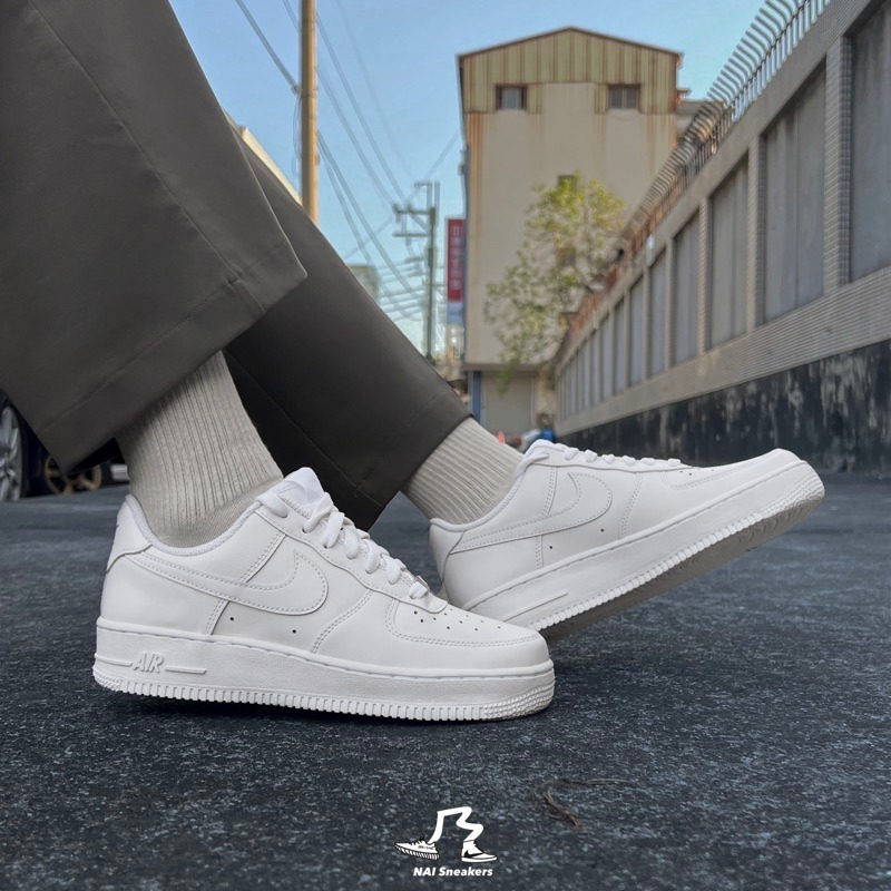 Nike Air Force 1 全白 經典款 鐵牌 CW2288-111 男女休閒運動鞋-細節圖8