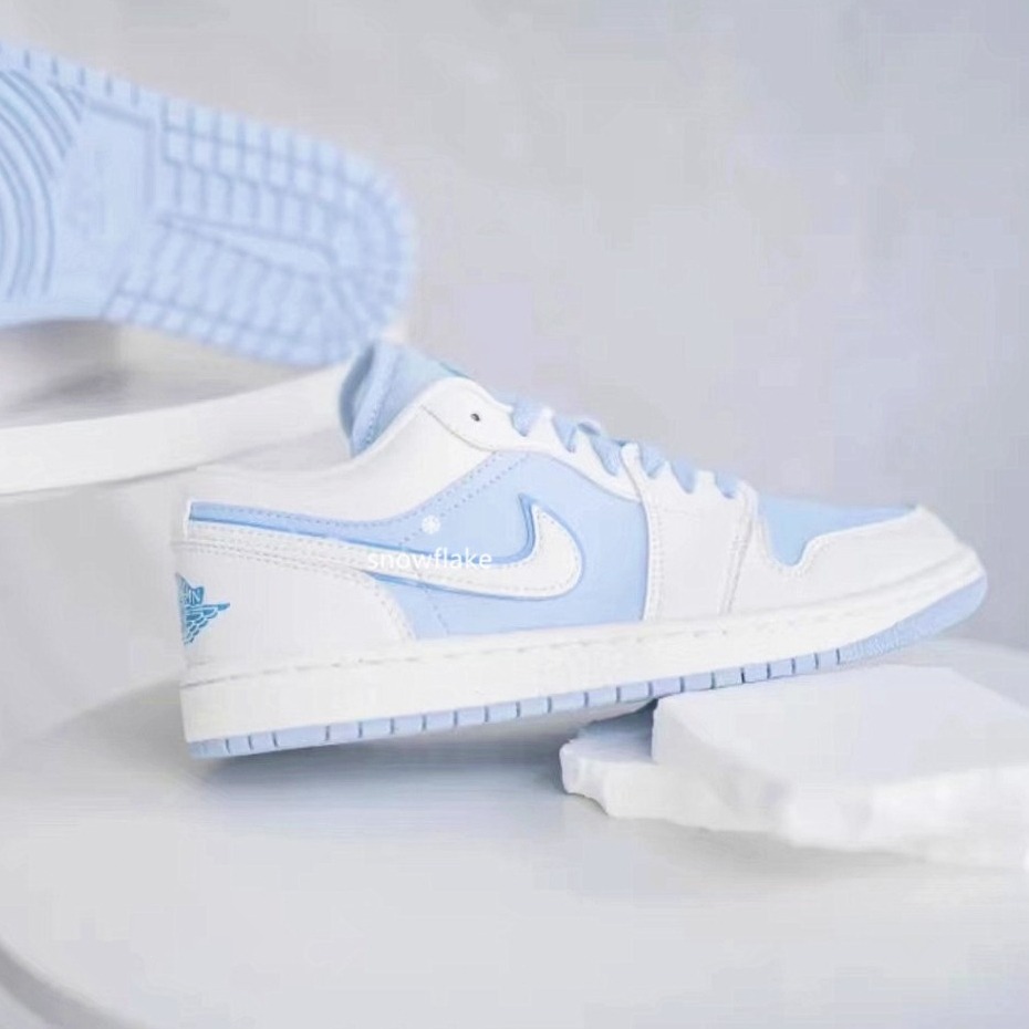 Nike Αir Jordan 1 Low Ice Blue 冰藍 板鞋 白藍 复古篮球鞋 休閒鞋 DV1299-104-細節圖5