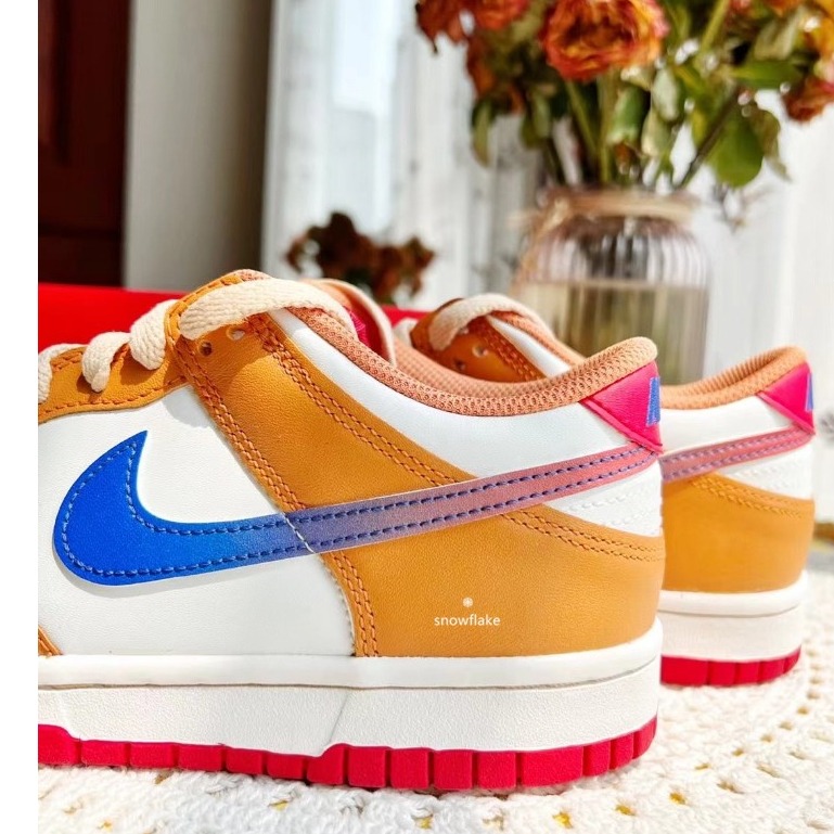 Nike Dunk Low GS Orange Blue 板鞋 芬達 橘子汽水經典 休閒鞋 白橙藍 DH9765-101-細節圖5