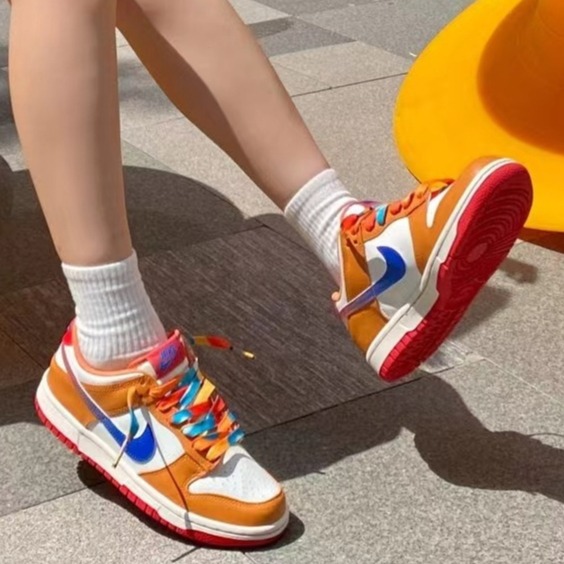 Nike Dunk Low GS Orange Blue 板鞋 芬達 橘子汽水經典 休閒鞋 白橙藍 DH9765-101-細節圖6