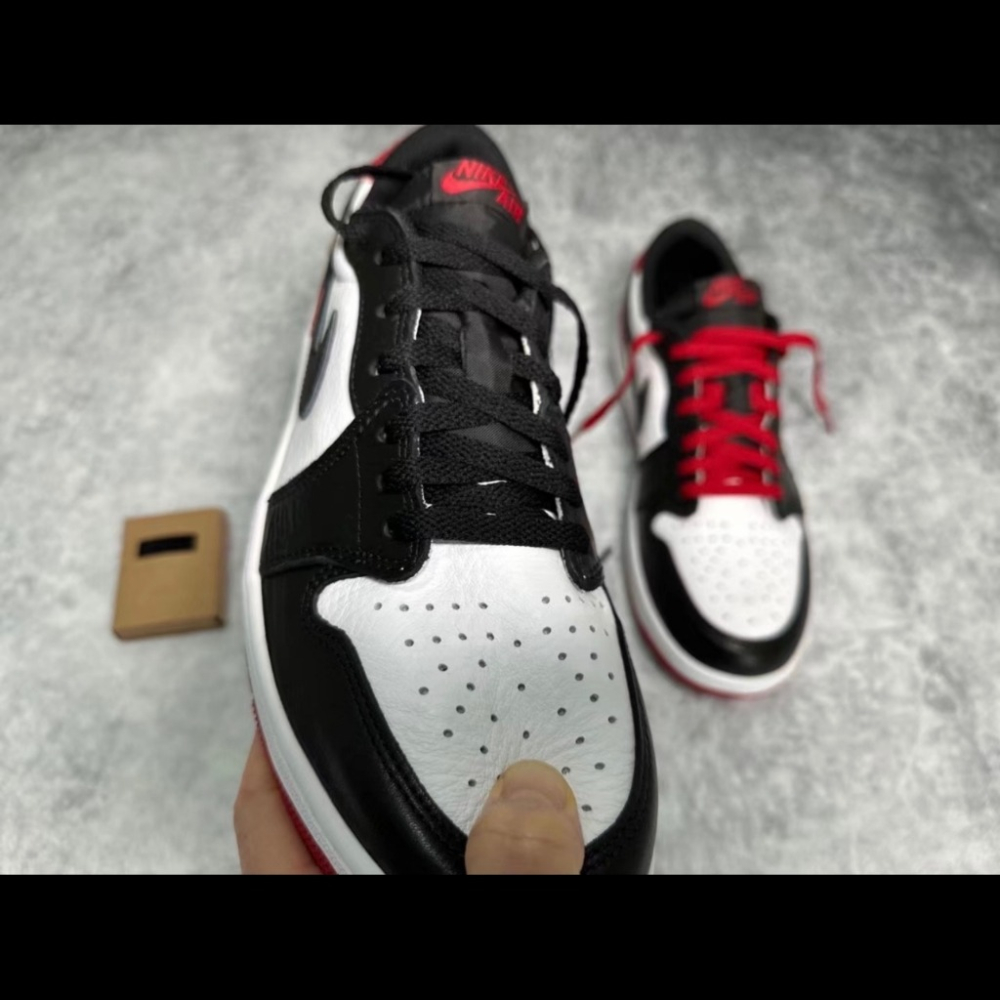 Air Jordan 1 Low OG Black Toe 黑紅 黑白 黑腳趾 CZ0790-106-細節圖3