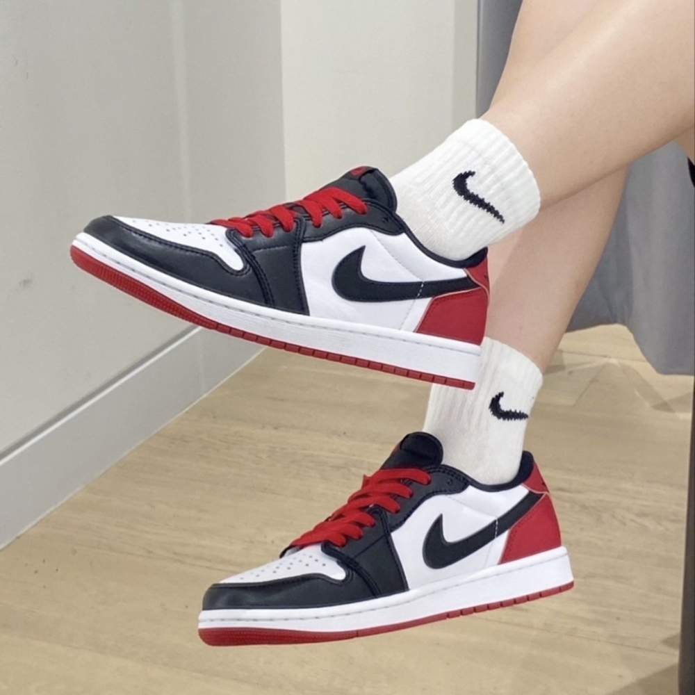 Air Jordan 1 Low OG Black Toe 黑紅 黑白 黑腳趾 CZ0790-106-細節圖4