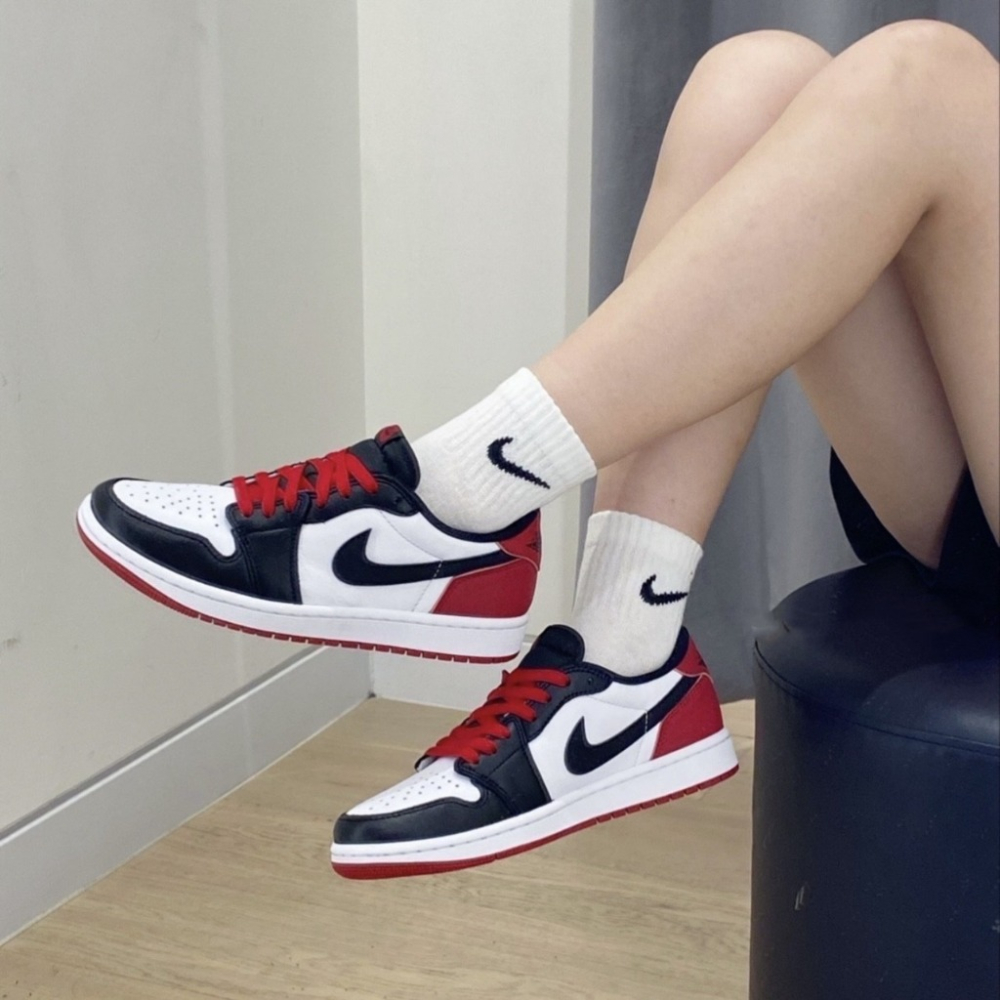 Air Jordan 1 Low OG Black Toe 黑紅 黑白 黑腳趾 CZ0790-106-細節圖7