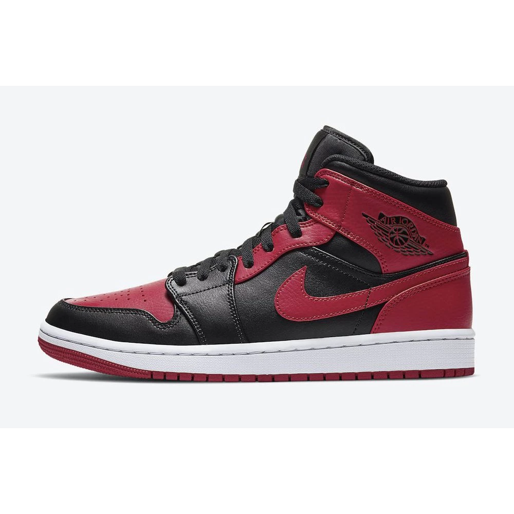 Air Jordan 1 Mid Bred 554724-074 AJ1 黑紅 禁穿 湘北配色-細節圖5