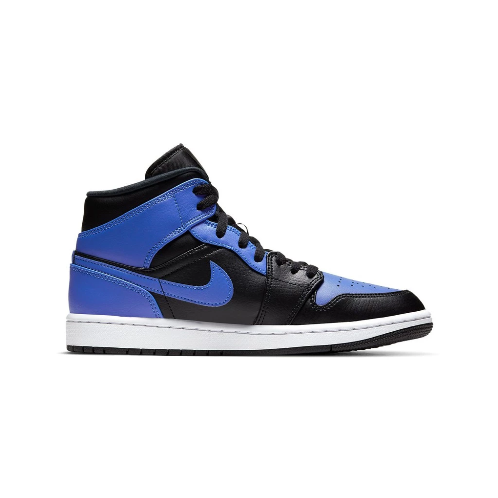 Air Jordan 1 Mid Hyper Roya 554724-077 AJ1 黑藍 男女鞋-細節圖3