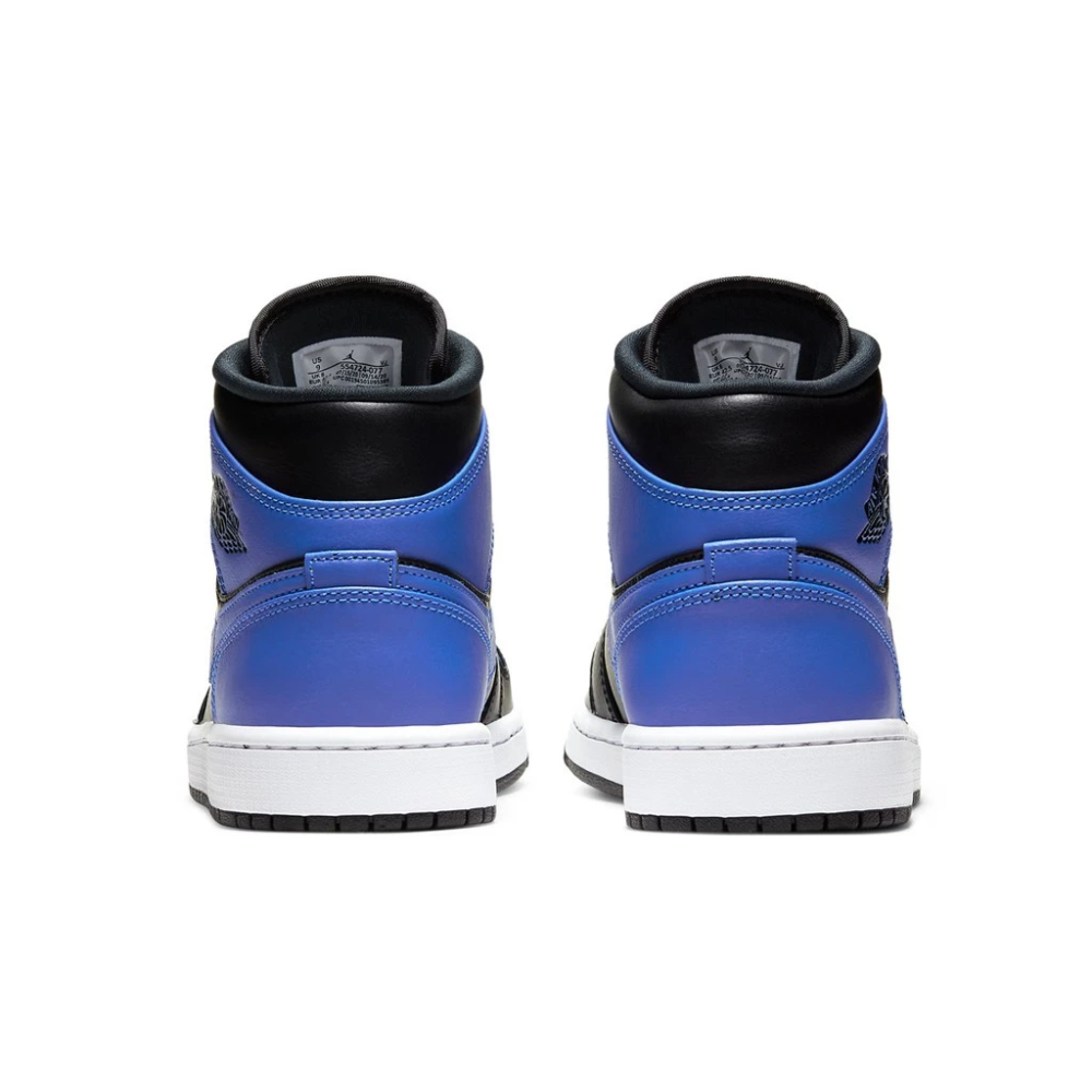 Air Jordan 1 Mid Hyper Roya 554724-077 AJ1 黑藍 男女鞋-細節圖5