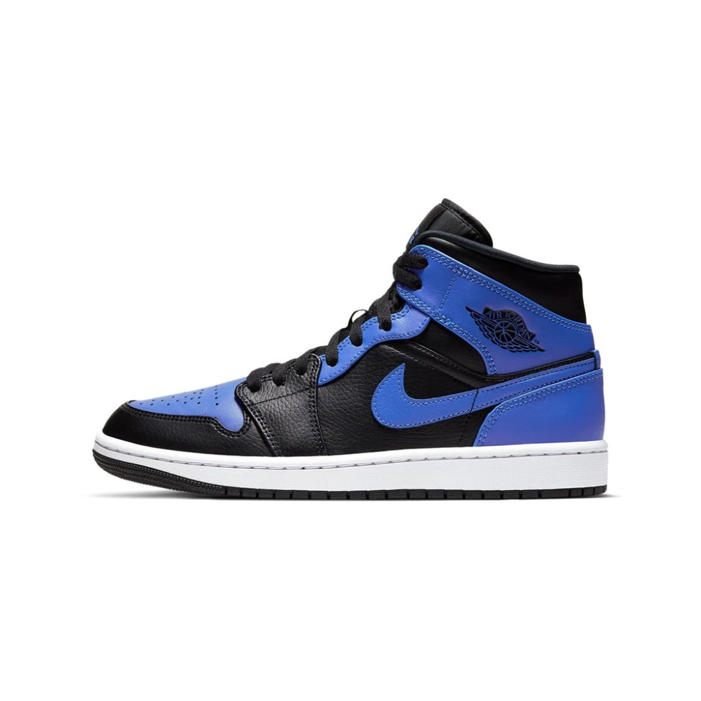 Air Jordan 1 Mid Hyper Roya 554724-077 AJ1 黑藍 男女鞋-規格圖5