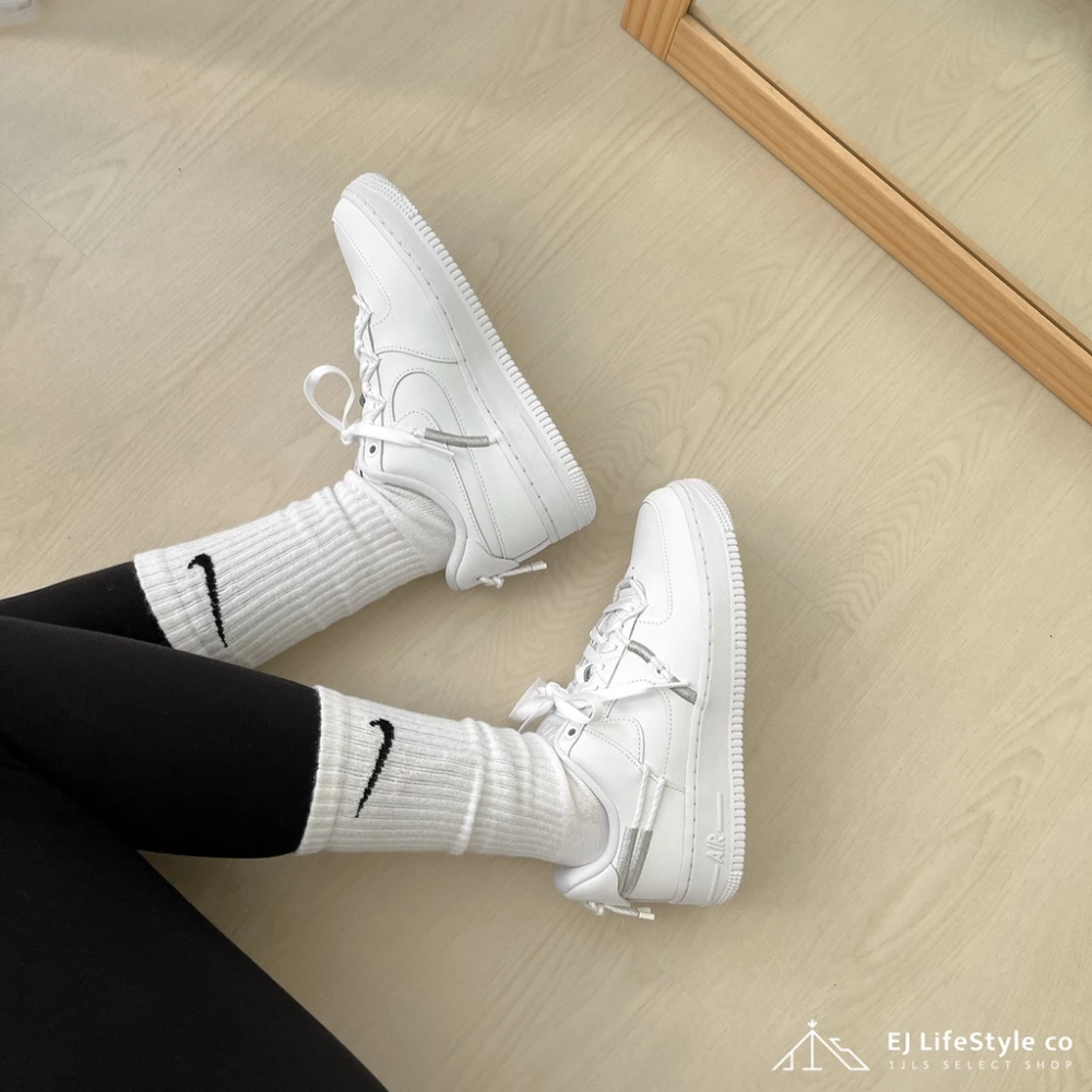 NIKE AIR FORCE 1 鴛鴦 藍橘 白銀 奶茶 運動 DH4408-100-細節圖2