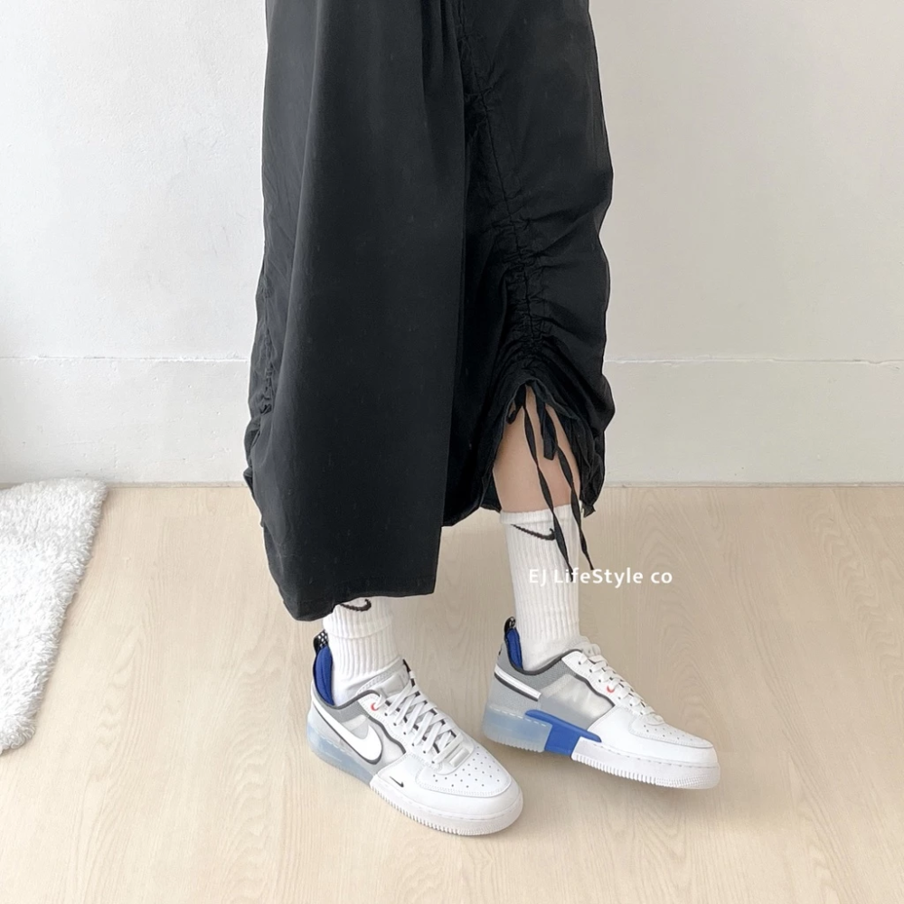 NIKE AIR FORCE 1 REACT AF1 拼接 寶藍 藍 白 DH7615-101-細節圖3