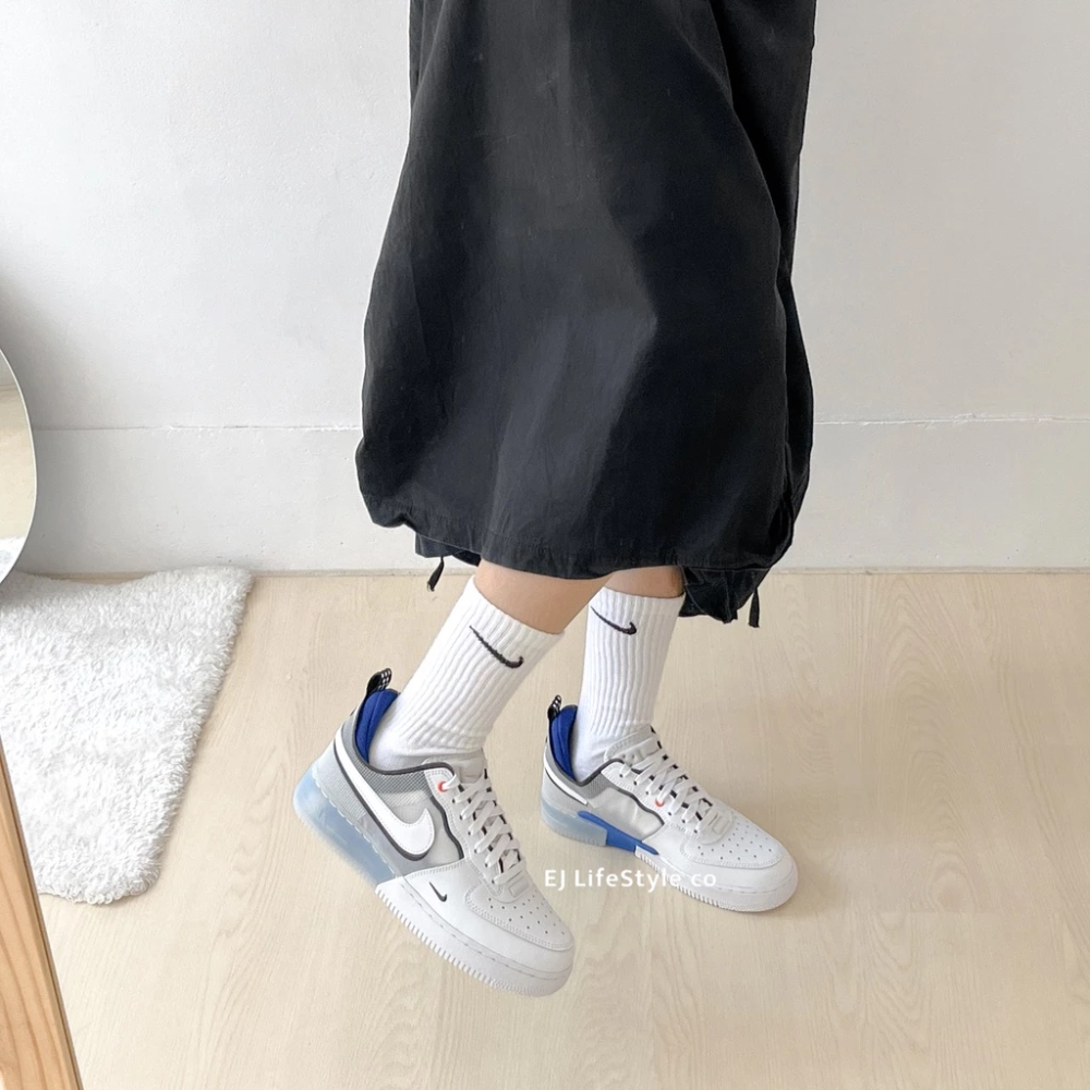 NIKE AIR FORCE 1 REACT AF1 拼接 寶藍 藍 白 DH7615-101-細節圖4