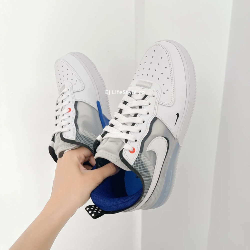 NIKE AIR FORCE 1 REACT AF1 拼接 寶藍 藍 白 DH7615-101-細節圖6