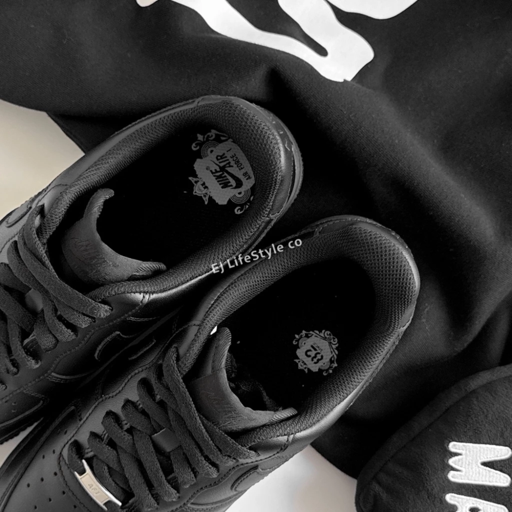 NIKE AIR FORCE 1 AF1 全黑 銀扣 女鞋 DD8959-001 CW2288-001-細節圖3