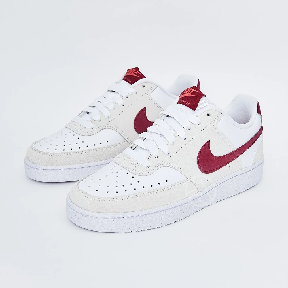 Nike W Court Vision Low 女 米白紅 低筒 基本款 運動 休閒鞋 FQ7628-100-細節圖6