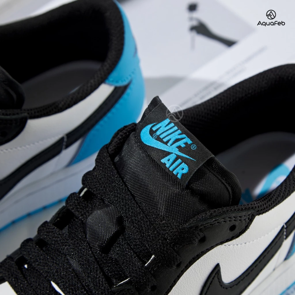 Nike Air Jordan 1 Retro Low OG 女 黑白藍 經典 低筒 運動 休閒鞋 CZ0775-104-細節圖3