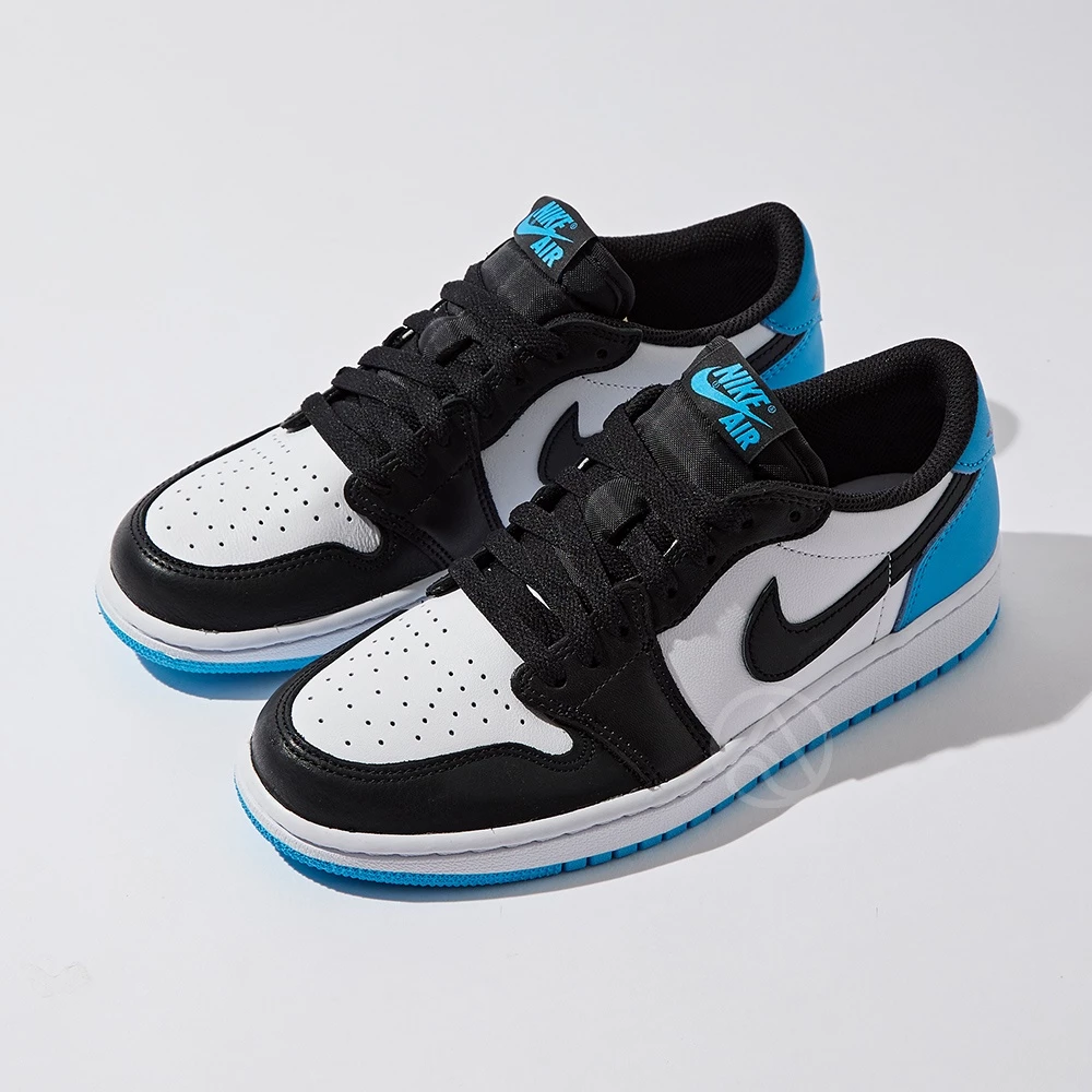 Nike Air Jordan 1 Retro Low OG 女 黑白藍 經典 低筒 運動 休閒鞋 CZ0775-104-細節圖8