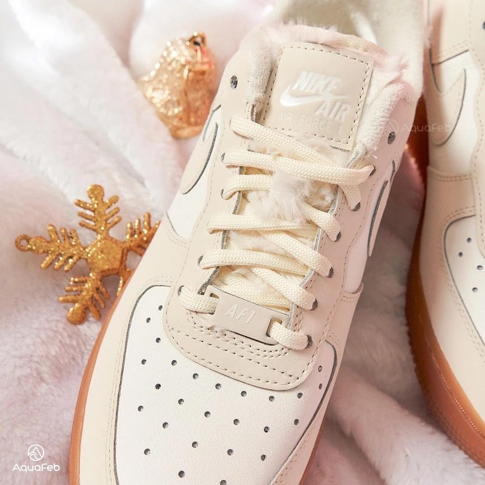 Nike Air Force 1 Low 女 焦糖牛奶 AF1 絨毛 低筒 運動 休閒 休閒鞋 FV3701-119-細節圖2
