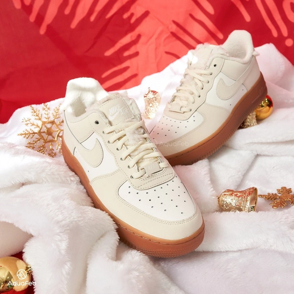 Nike Air Force 1 Low 女 焦糖牛奶 AF1 絨毛 低筒 運動 休閒 休閒鞋 FV3701-119-規格圖9