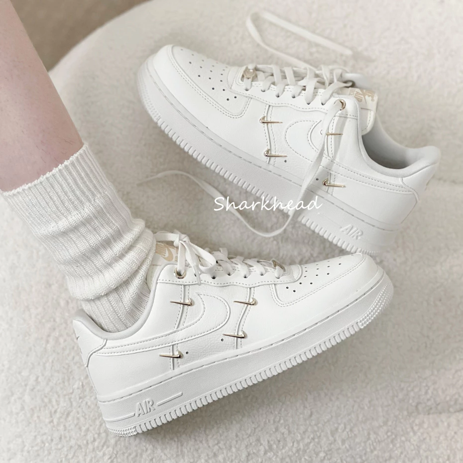 Nike Air Force 米白 黑 銀 金勾 FV3654-111 HQ1180-001-細節圖5