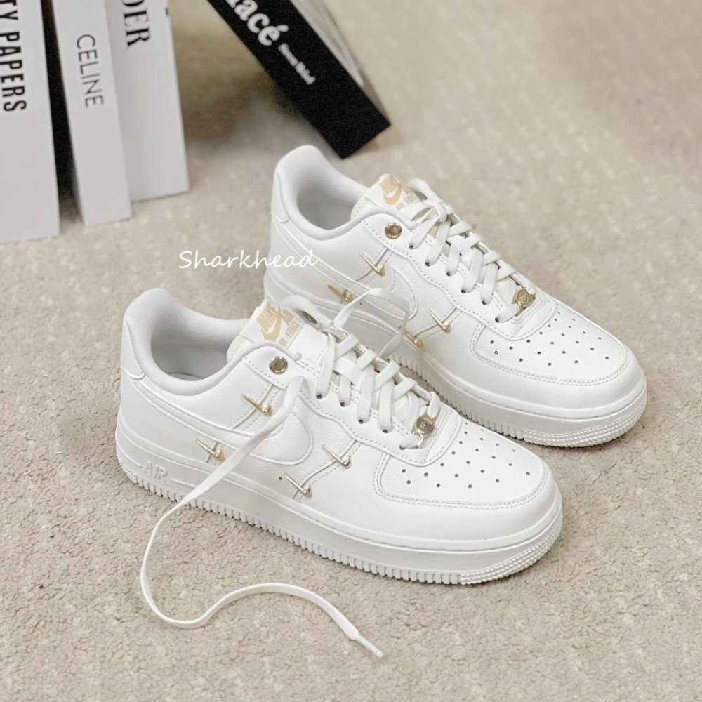 Nike Air Force 米白 黑 銀 金勾 FV3654-111 HQ1180-001-細節圖7