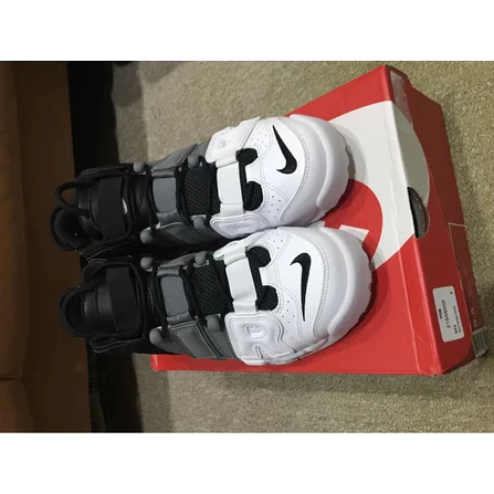 Air More Uptempo 黑灰白 三色鞋 漸層 大AIR 復古籃球鞋 男鞋女鞋 921948-002-細節圖3