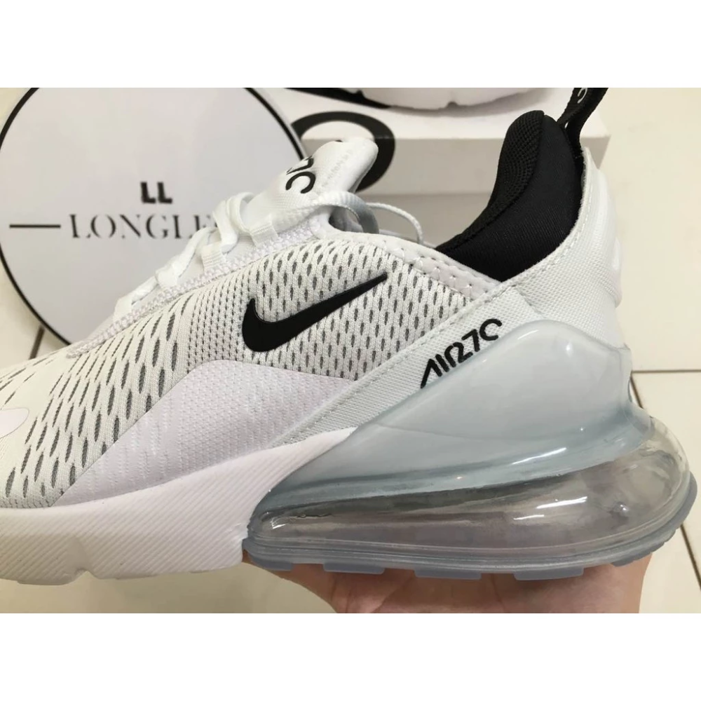 Nike Air Max 270 全白 天使白 黑白 黑勾 半氣墊 AH8050-100-細節圖8