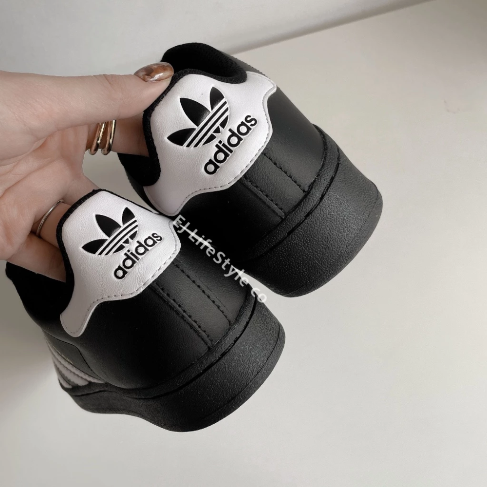 ADIDAS SUPERSTAR 貝殼頭 三葉草 黑白Y2K 男女鞋 EG4959-細節圖3