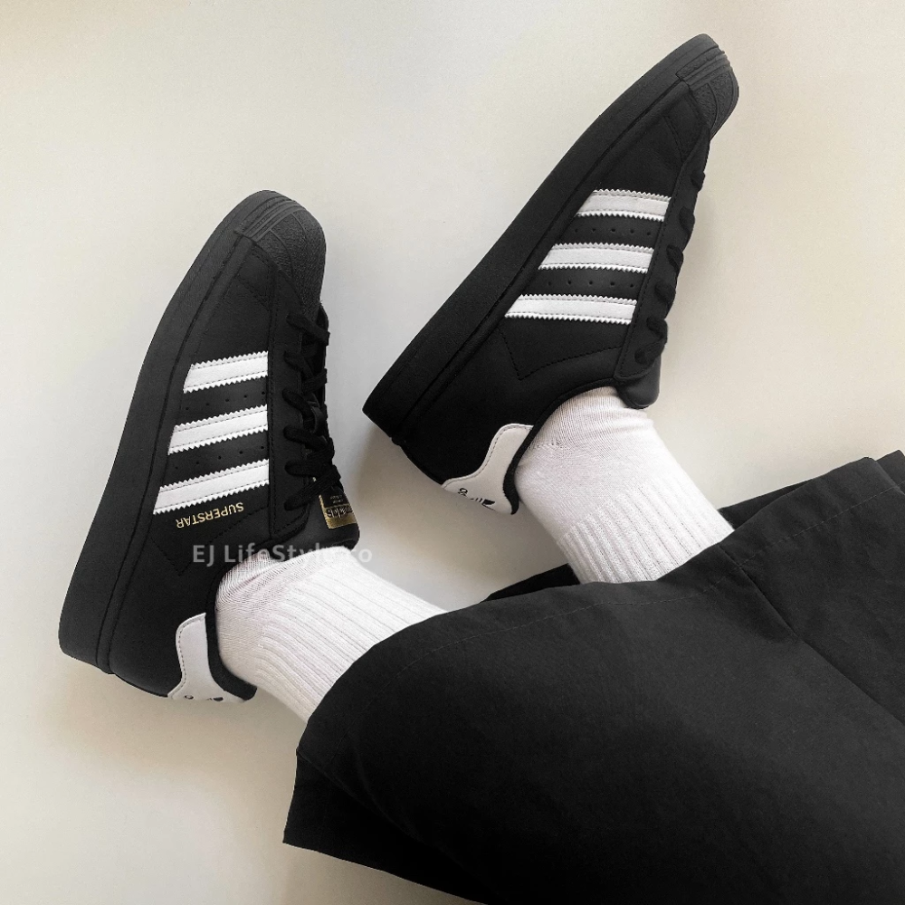 ADIDAS SUPERSTAR 貝殼頭 三葉草 黑白Y2K 男女鞋 EG4959-細節圖5