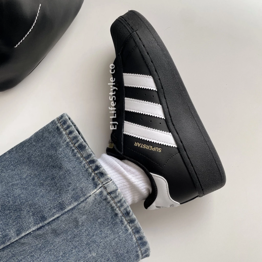 ADIDAS SUPERSTAR 貝殼頭 三葉草 黑白Y2K 男女鞋 EG4959-細節圖6