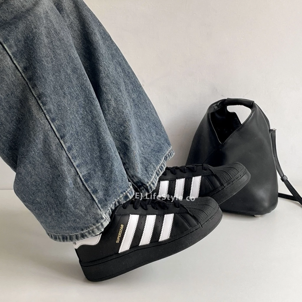 ADIDAS SUPERSTAR 貝殼頭 三葉草 黑白Y2K 男女鞋 EG4959-細節圖7