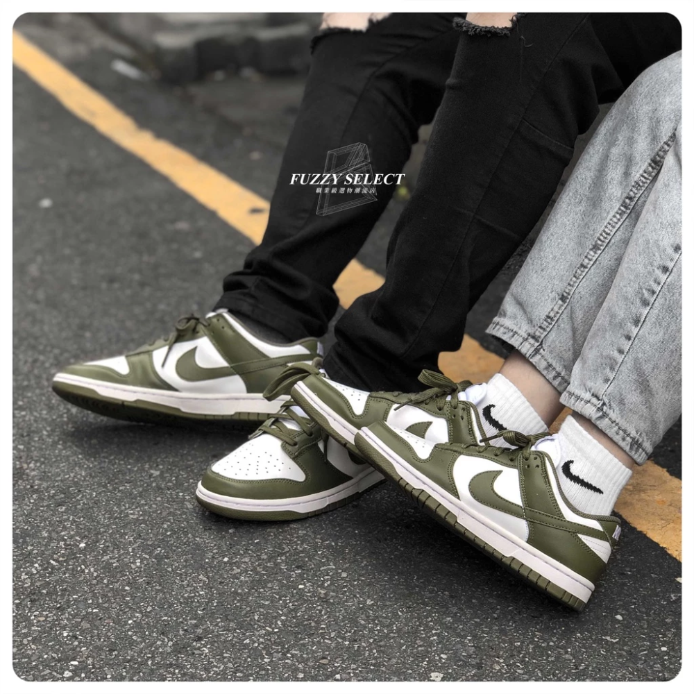 Nike Dunk Low ＂Medium Olive＂ DD1503-120 女款 白橄欖綠-細節圖2