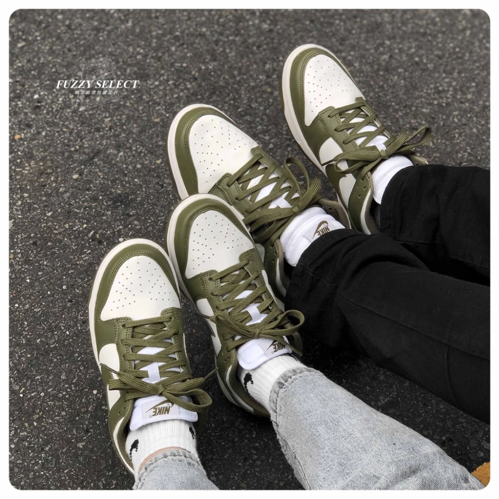 Nike Dunk Low ＂Medium Olive＂ DD1503-120 女款 白橄欖綠-細節圖4