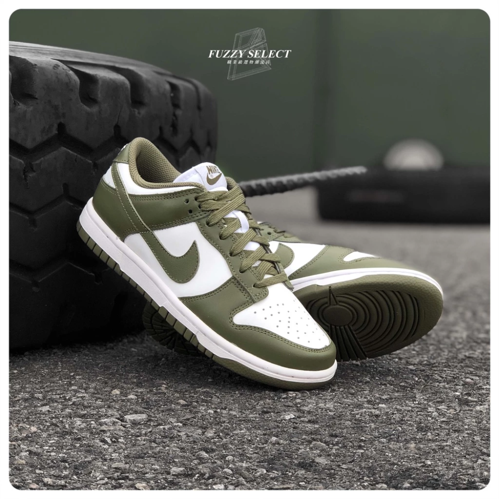 Nike Dunk Low ＂Medium Olive＂ DD1503-120 女款 白橄欖綠-細節圖5