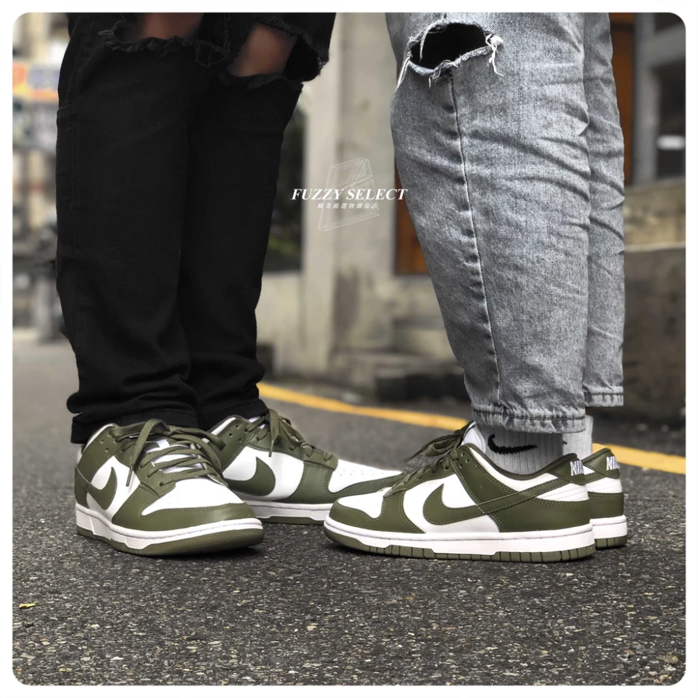 Nike Dunk Low ＂Medium Olive＂ DD1503-120 女款 白橄欖綠-細節圖6