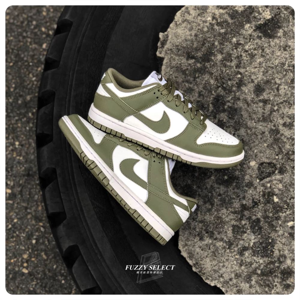 Nike Dunk Low ＂Medium Olive＂ DD1503-120 女款 白橄欖綠-細節圖7